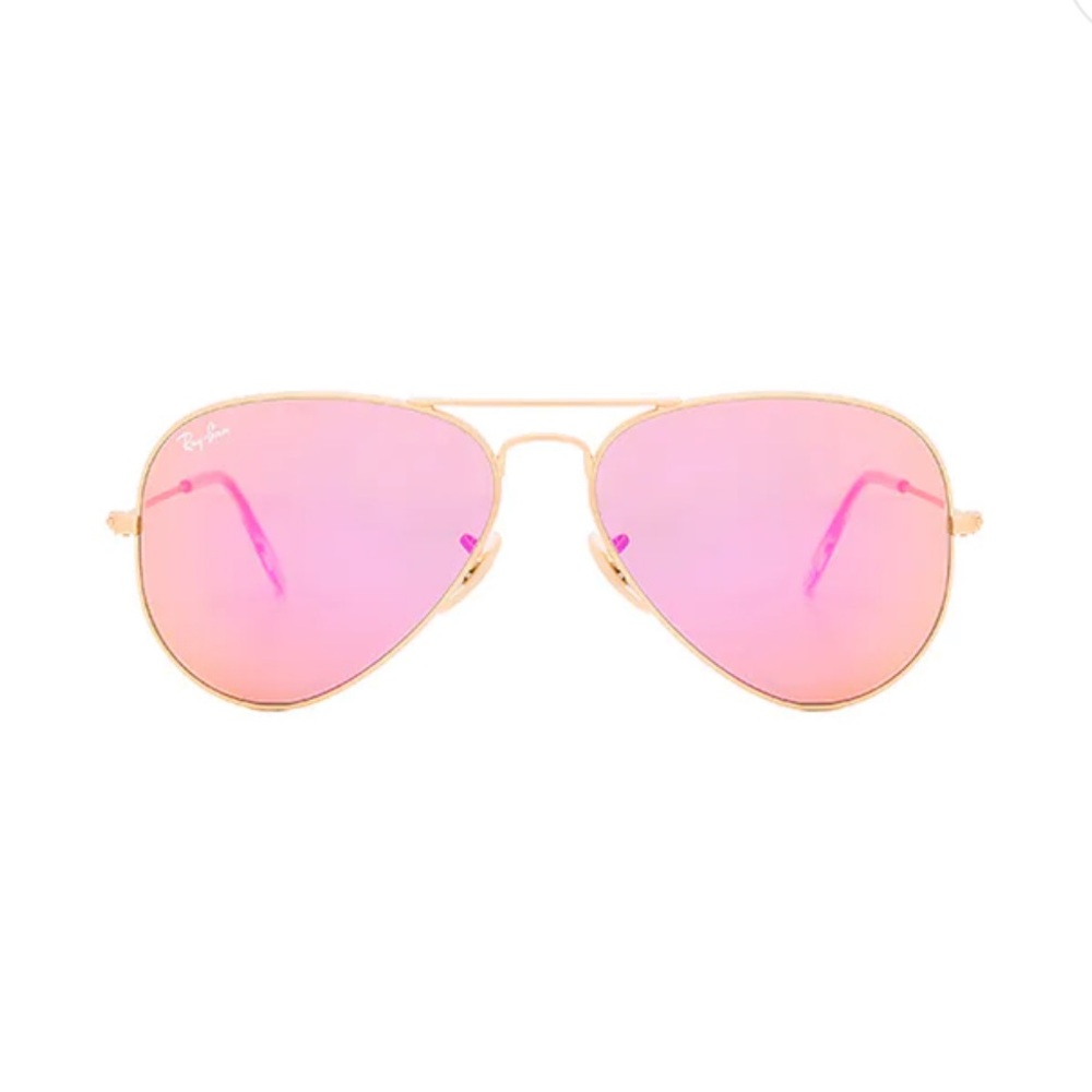 Ray-Ban Aviator Flash Lenses in Gold & Cyclamen Mirror